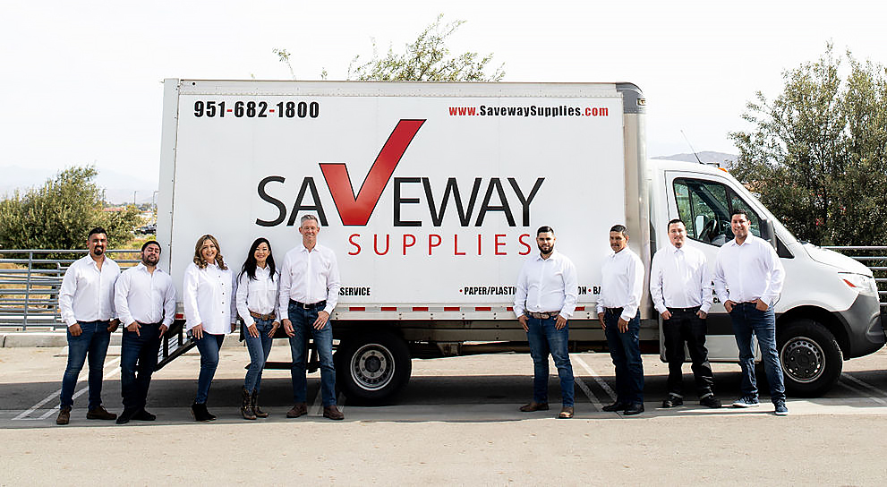 Picture of Saveway team in front of delivery truck.