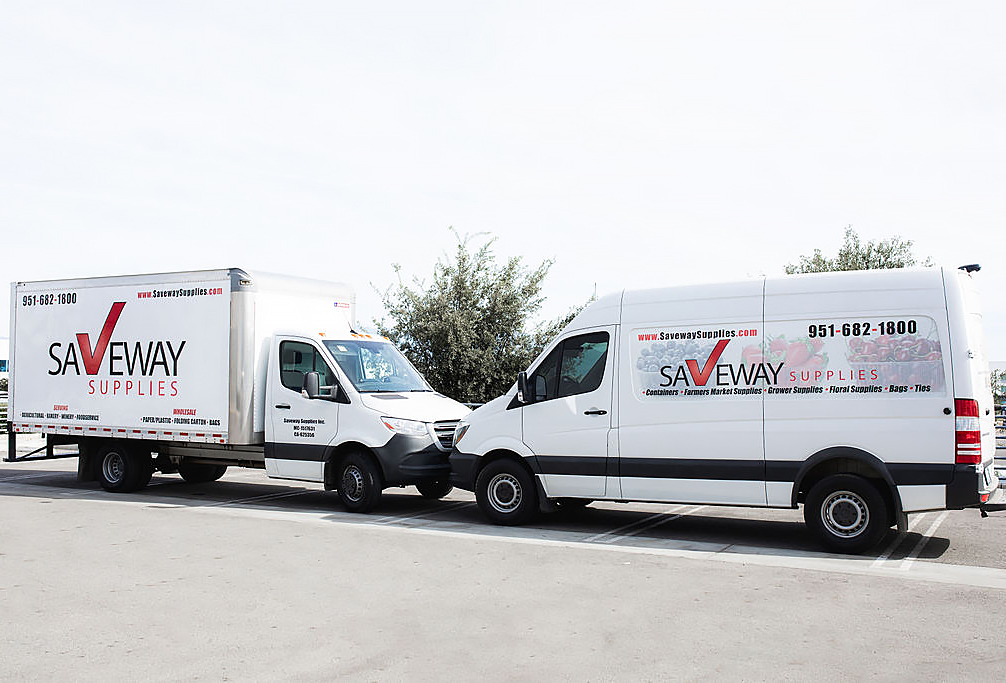 Picture of both Saveway Supplies delivery vehicles